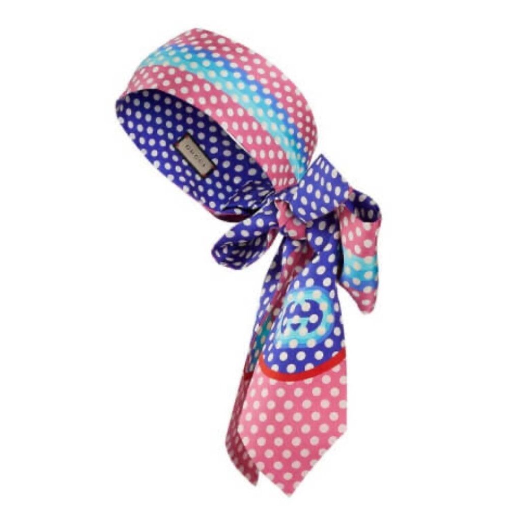 NWT GUCCI POLKA DOT PRINT SILK HEADBAND / HEADSCARF SZ/S